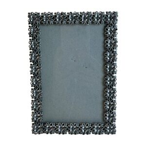 Sixtrees Six Trees London New York Rhinestone Pewter Metal Floral Picture Frame